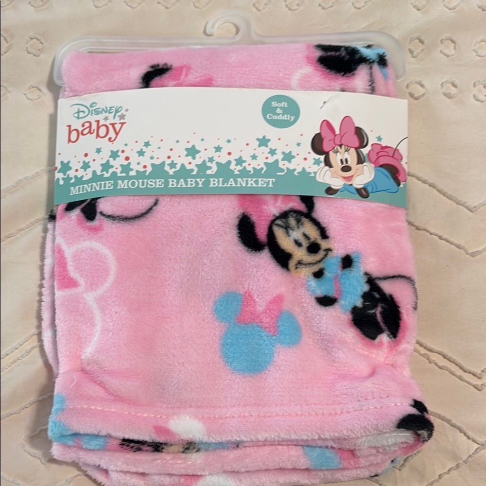 Disney Pink and Blue Minnie Mouse Blanket